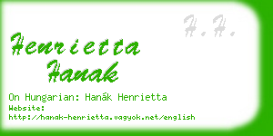 henrietta hanak business card