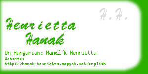 henrietta hanak business card